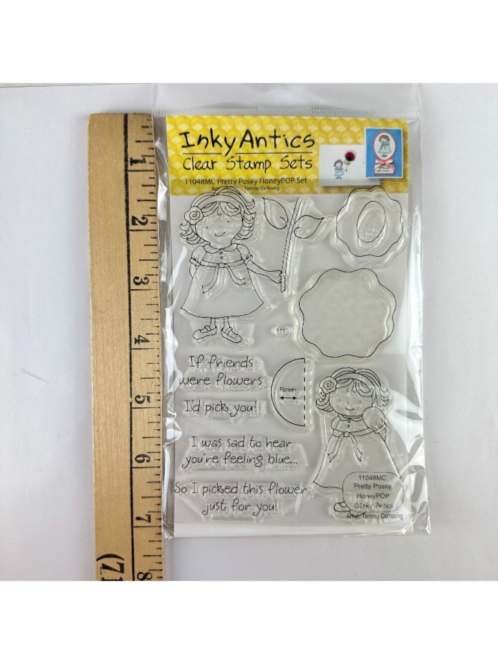 Inky Antics Clear Stamp Set Pretty Posey HoneyPOP